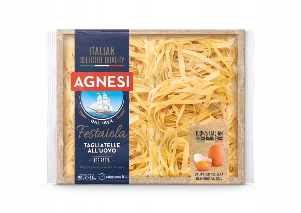 Makaron jajeczny włoski Taglliatelle AGNESI 250g
