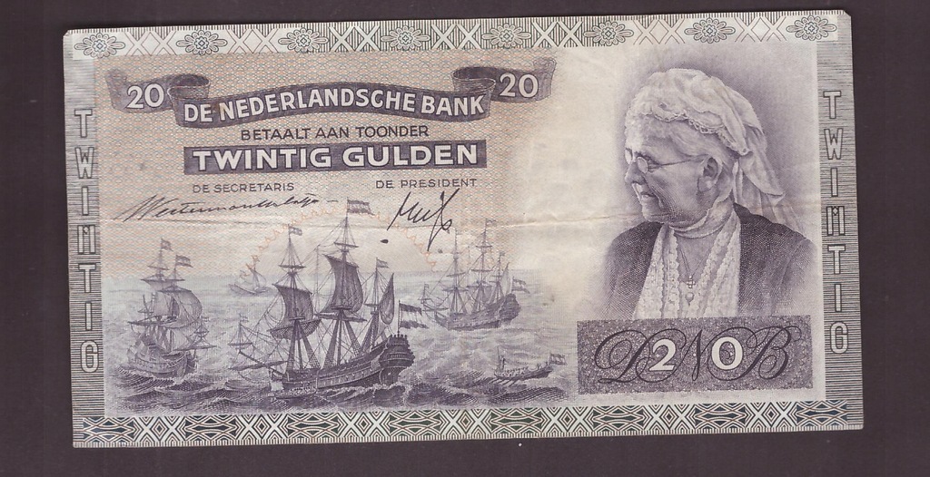 Holandia - banknot - 20 Gulden 1941 rok