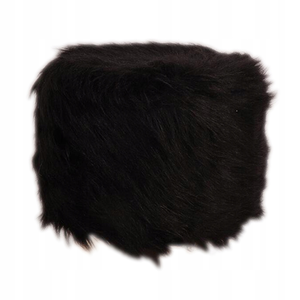 Soft Furry Round as described Black - 35cm