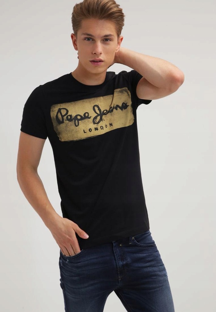 F7B420*PEPE JEANS T-SHIRT CZARNY 14 XL 42 O01