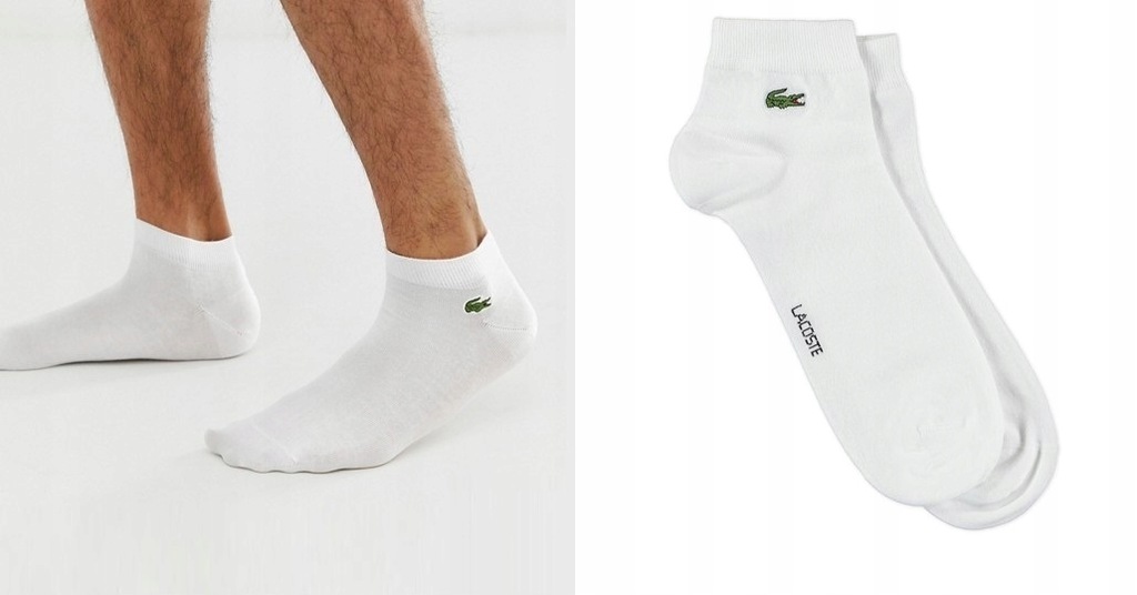 LACOSTE MĘSKIE BIAŁE SKARPETY STOPKI 1 PARA 40-43