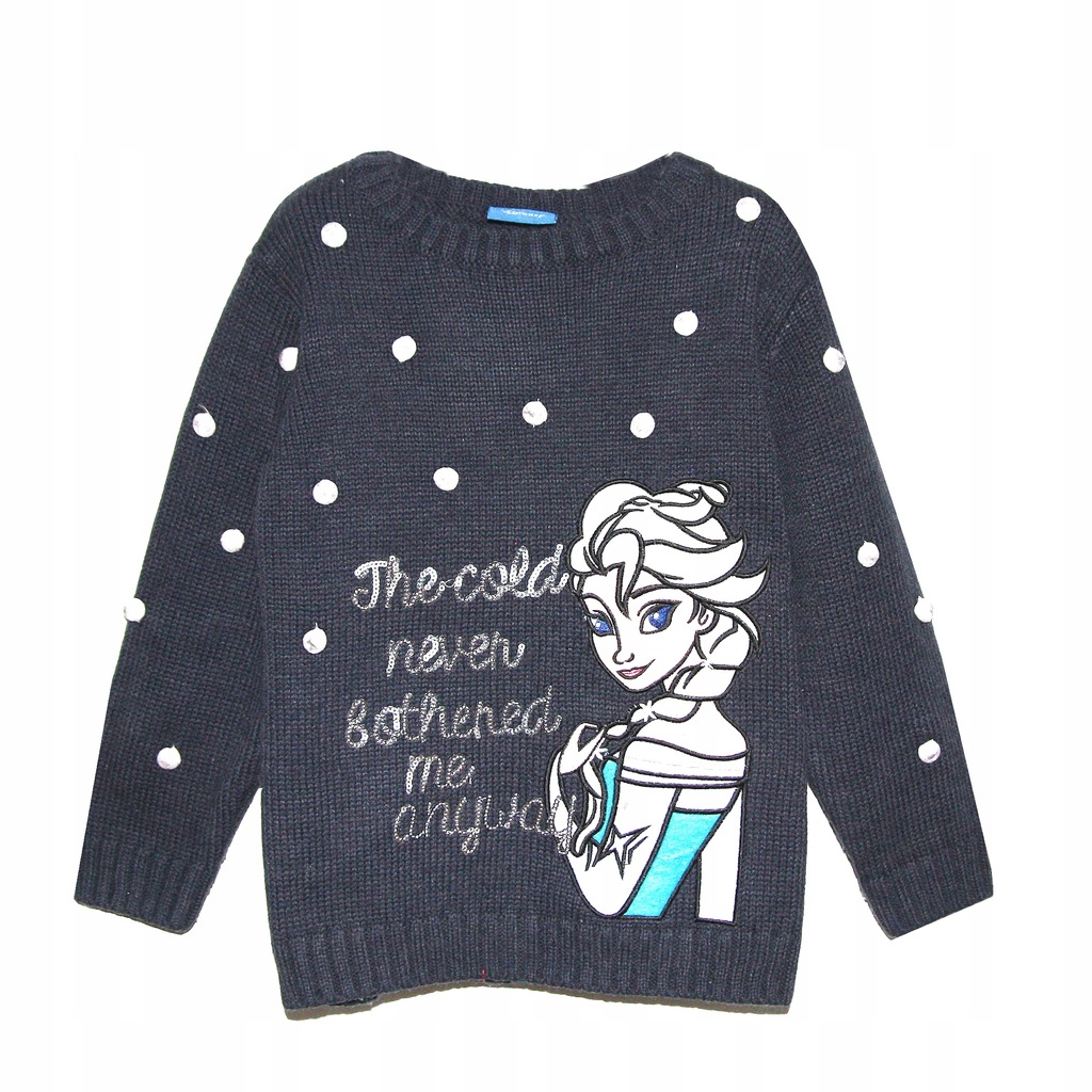 DISNEY GRANATOWY SWETER KRAINA LODU ELSA 98-104