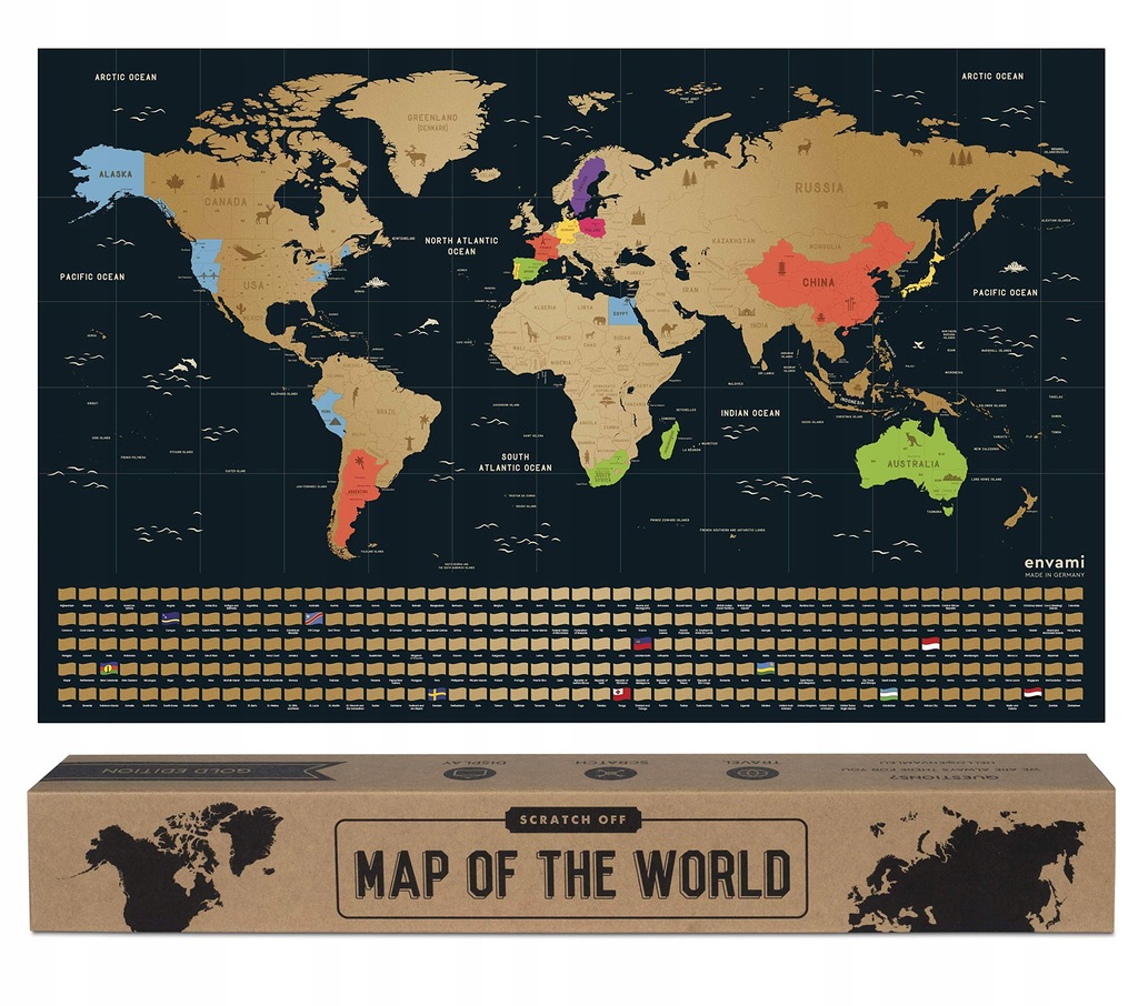 Plakat Mapa świata bez ramy 63 x 43 cm