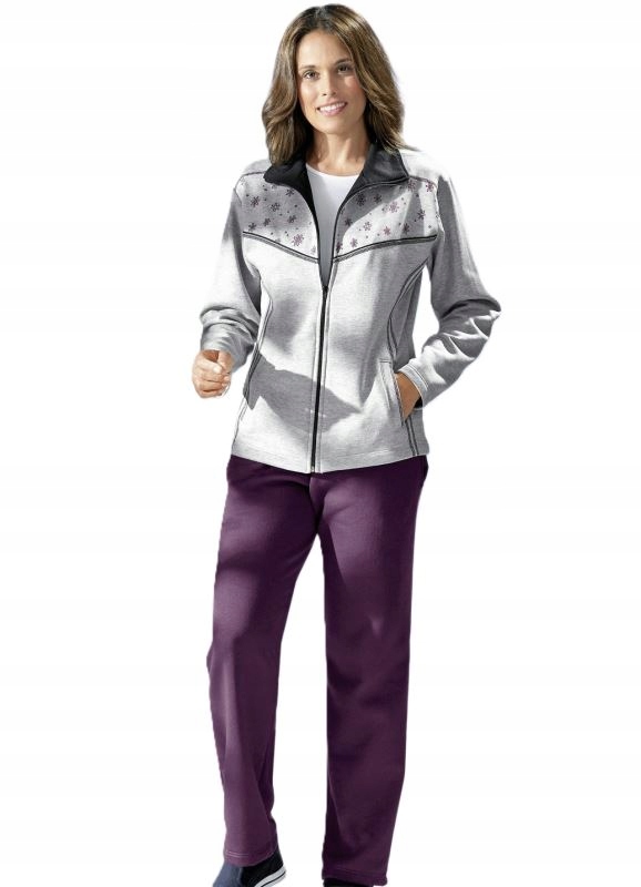 HALOO DAMSKI SZARO-FIOLEOWO-CZARNY KOMPLET DRESOWY 22(44)