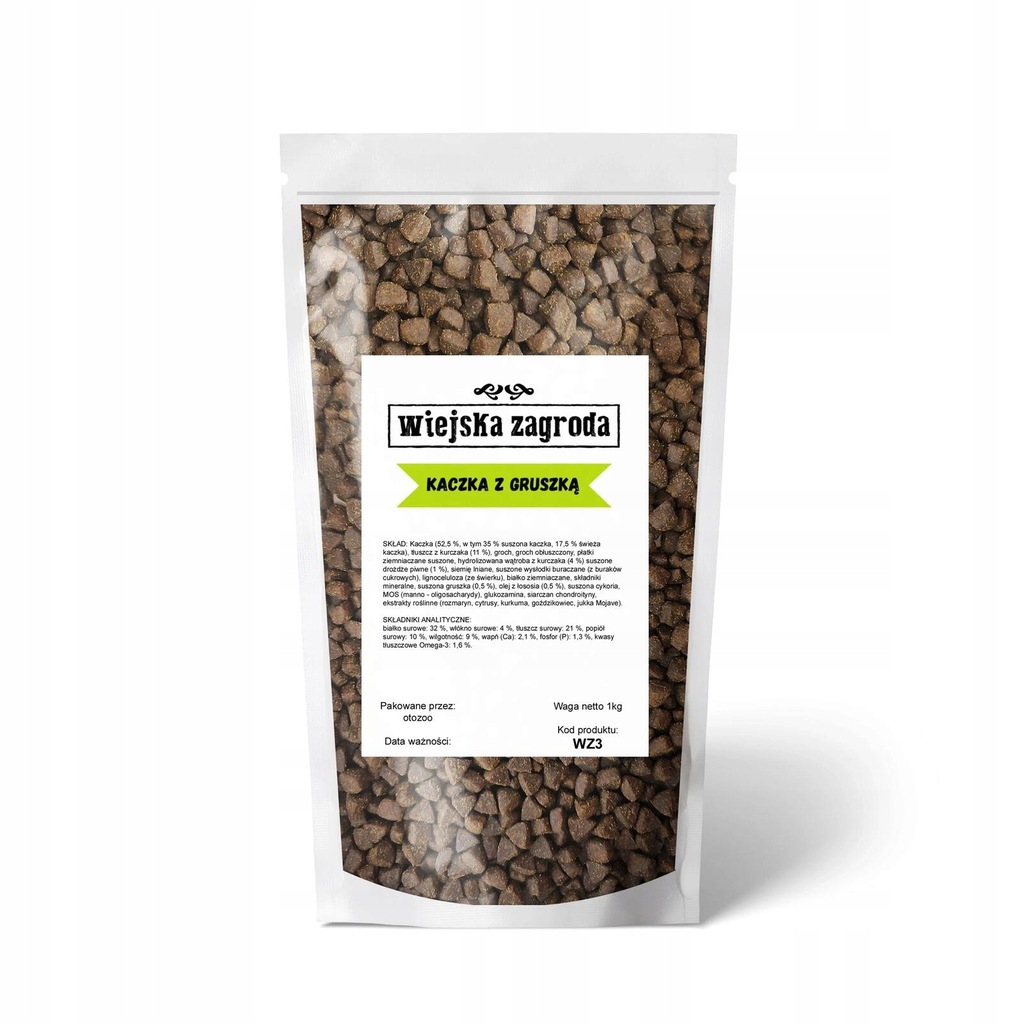 WIEJSKA ZAGRODA KACZKA Z GRUSZKĄ KARMA NA WAGĘ 1KG