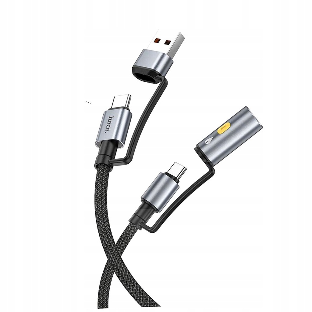 HOCO kabel All-in-one USB A Typ C do C Zapalniczka samochodowa 3A 60W 1,2m