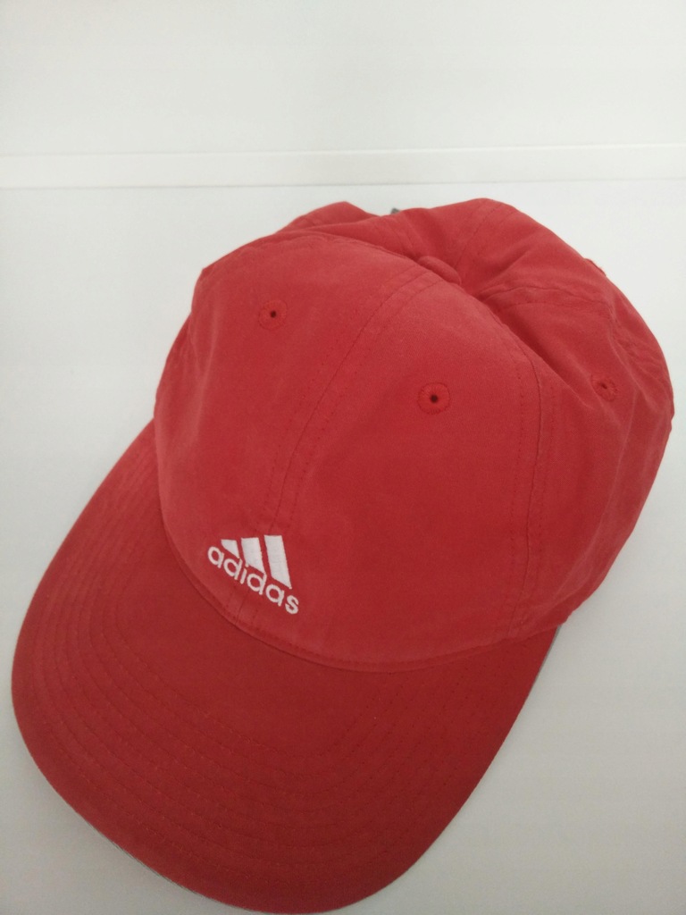 ADIDAS czapka kaszkiet czerwony cienki letni