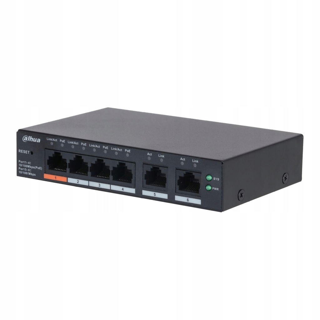 Switch zarządzalny Dahua CS4006-4ET2ET-60 6x10/100Mbps PoE 60W