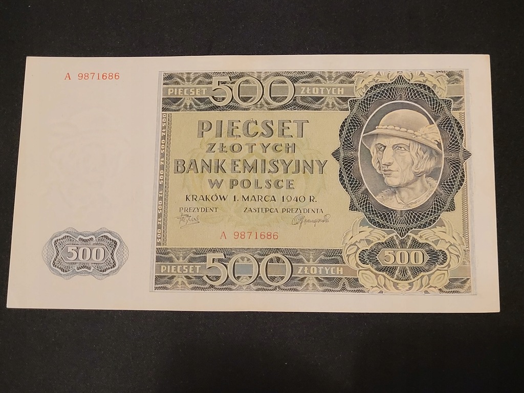 500 złotych 1940 Piękny STAN Góral SERIA A