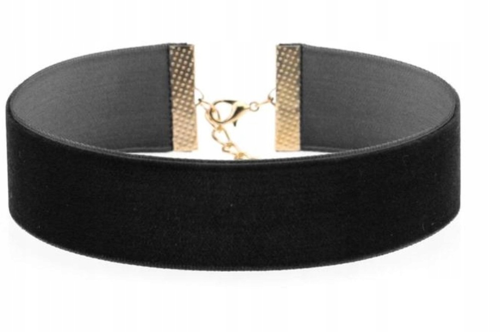 CZARNY AKSAMITNY NASZYJNIK CHOKER TASIEMKA 2 CM