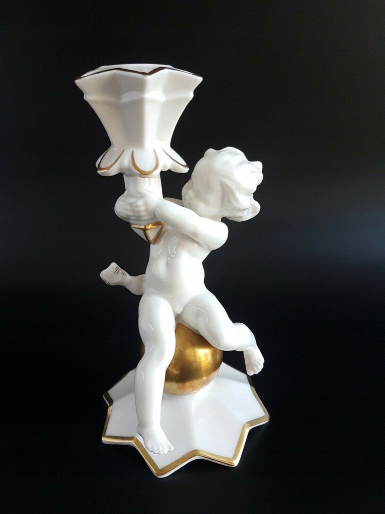 Putto Hutschenreuther figurka świecznik Tutter