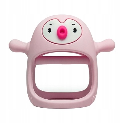 Smily Mia Gryzak silikonowy pingwin light pink