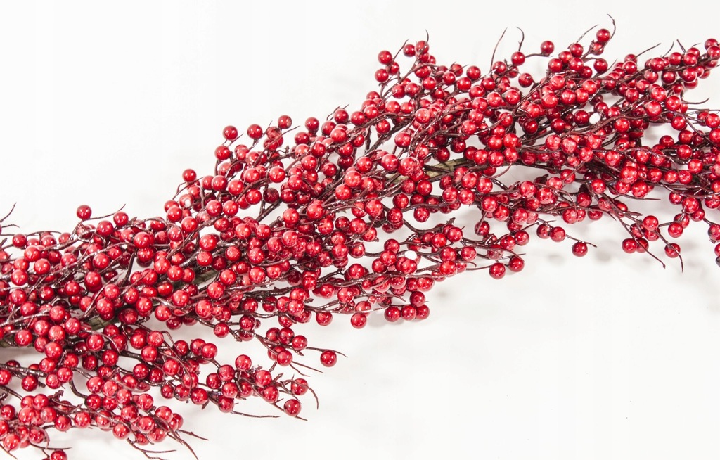 Girlanda jarzębina gałązka 150 cm czerwona