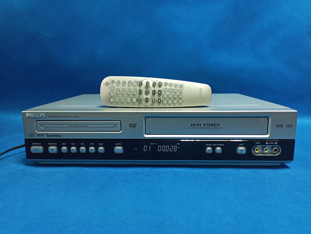 Combo DVD/VHS Philips DVD755VR / 6 głowic / Pilot 11301747788