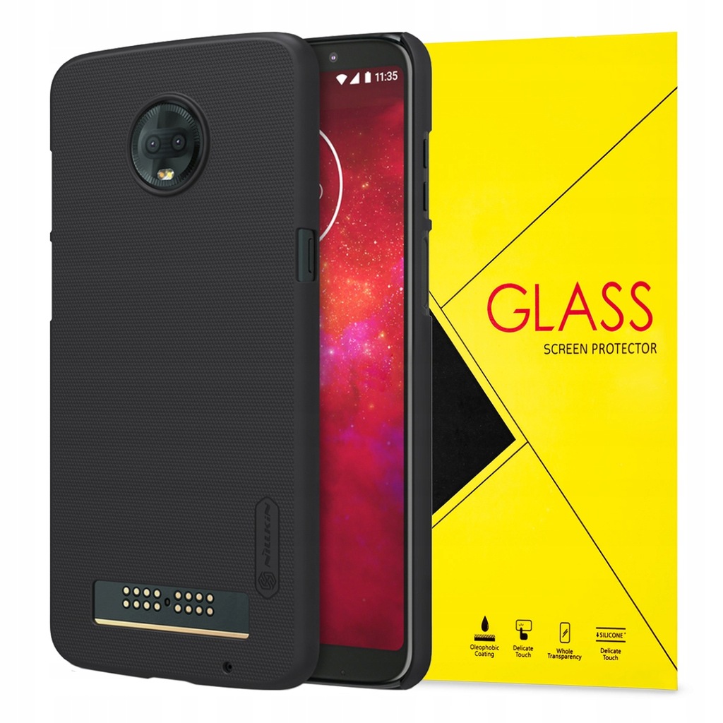 NILLKIN FROSTED ETUI CASE MOTO Z3 PLAY + SZKŁO
