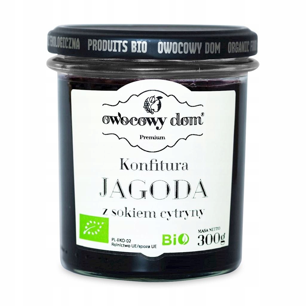 KONFITURA JAGODA Z SOKIEM Z CYTRYNY BIO 300 g - OW