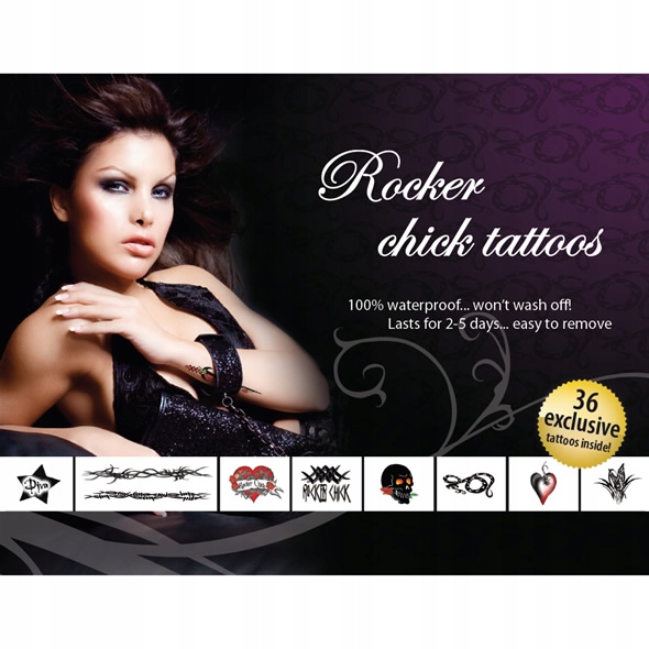 Rocker Chick Tattoos Zestaw zmywalnych tatuaży