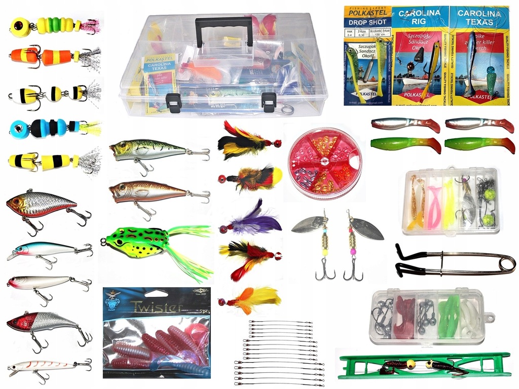 TWISTERY + KOGUTY + MANDULE + SKRZYNKA 40cm x 28cm + SPRZĘT NA DRAPIEŻNIKA