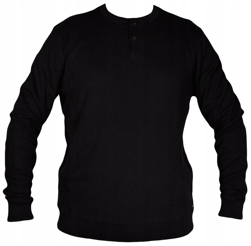 LEE sweter BLACK slim HENLEY KNIT _ XL 42