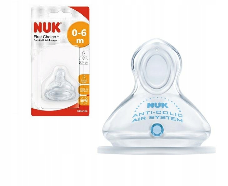 NUK FC+ SMOCZEK NA BUTELKĘ SILIKON 0-6M M