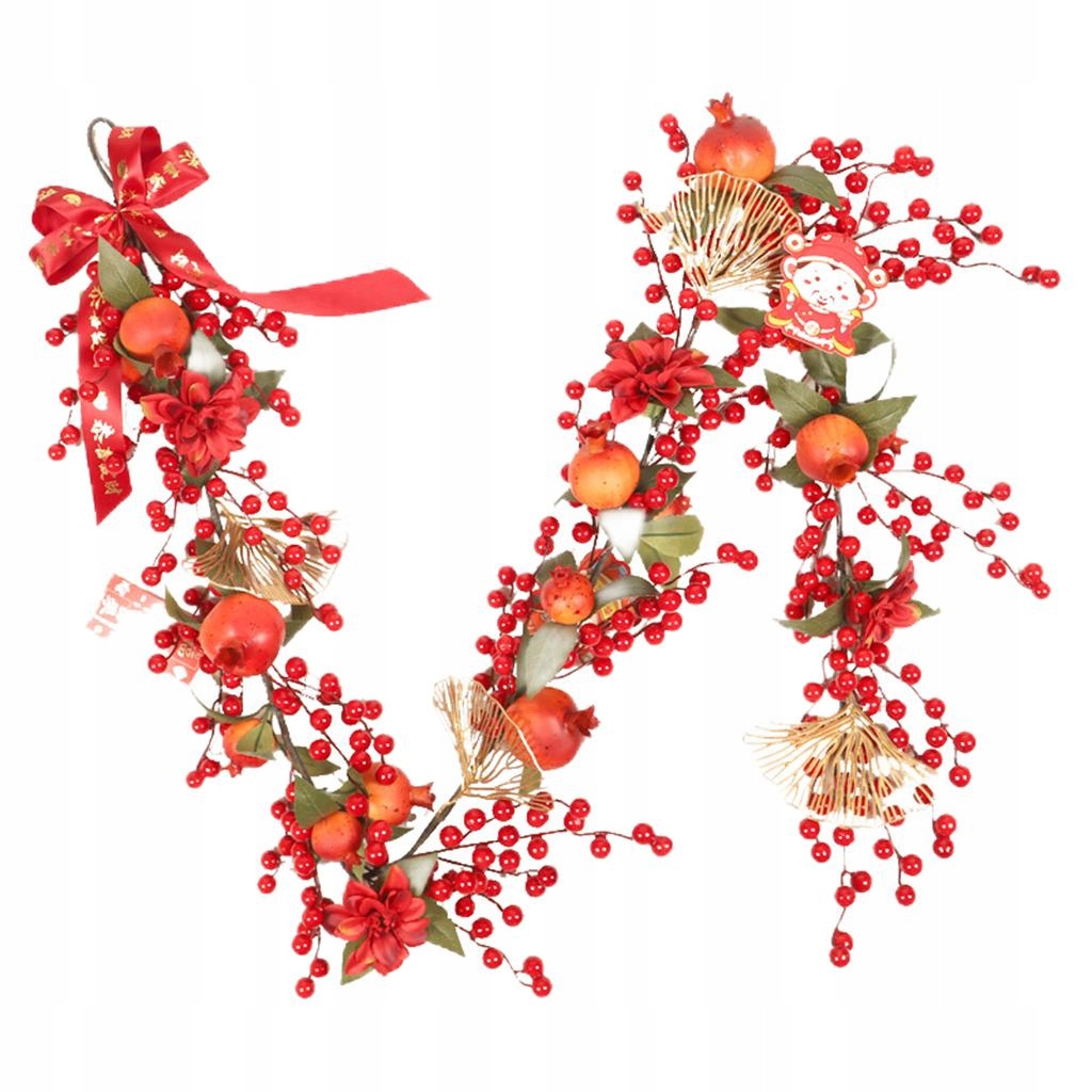 Artificial Vines Faux Pomegranate Garland Plants New Year Home Wedding