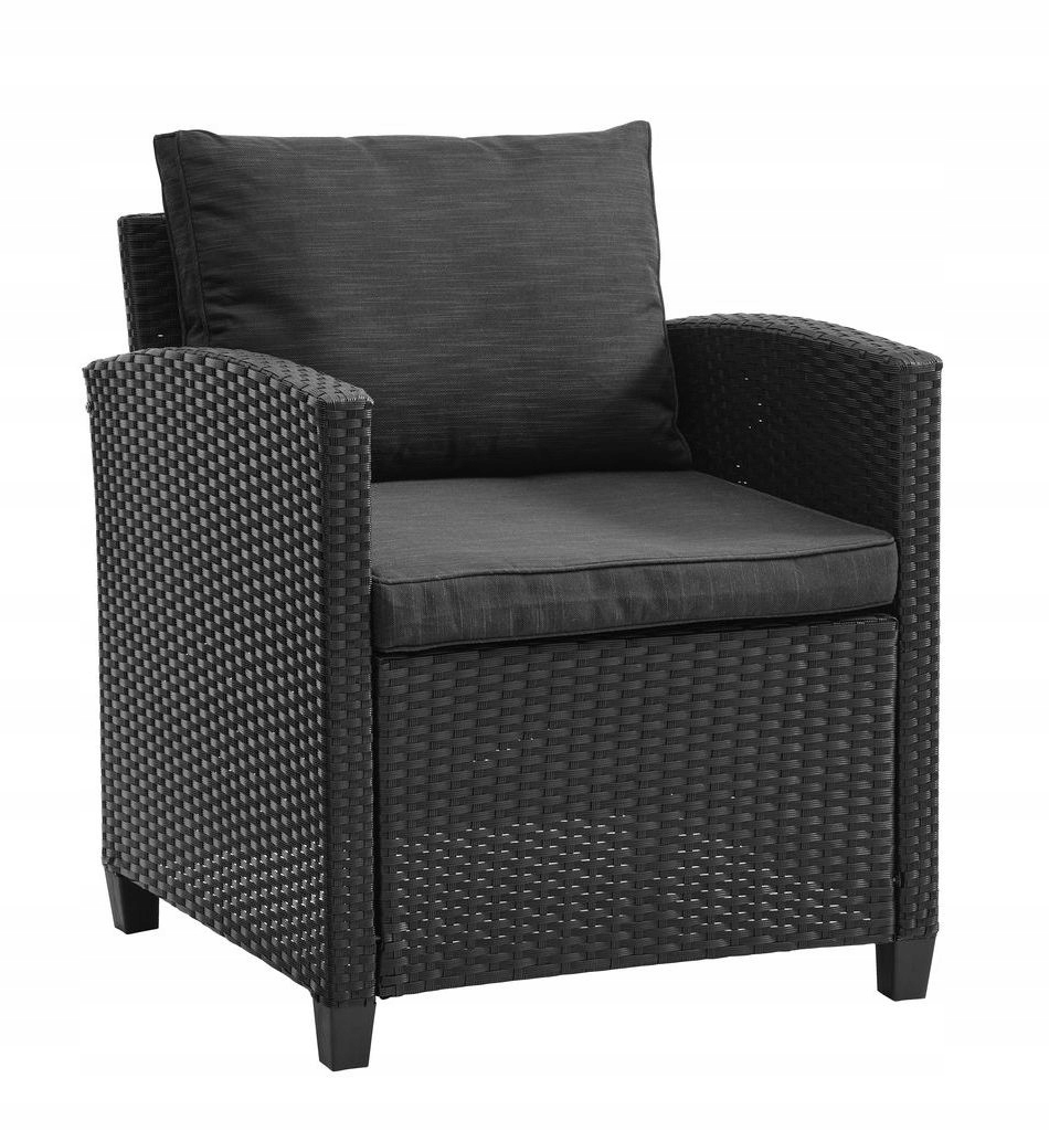 KRZESŁO OGRODOWE ULLEHUSE JYSK FOTEL CZARNY