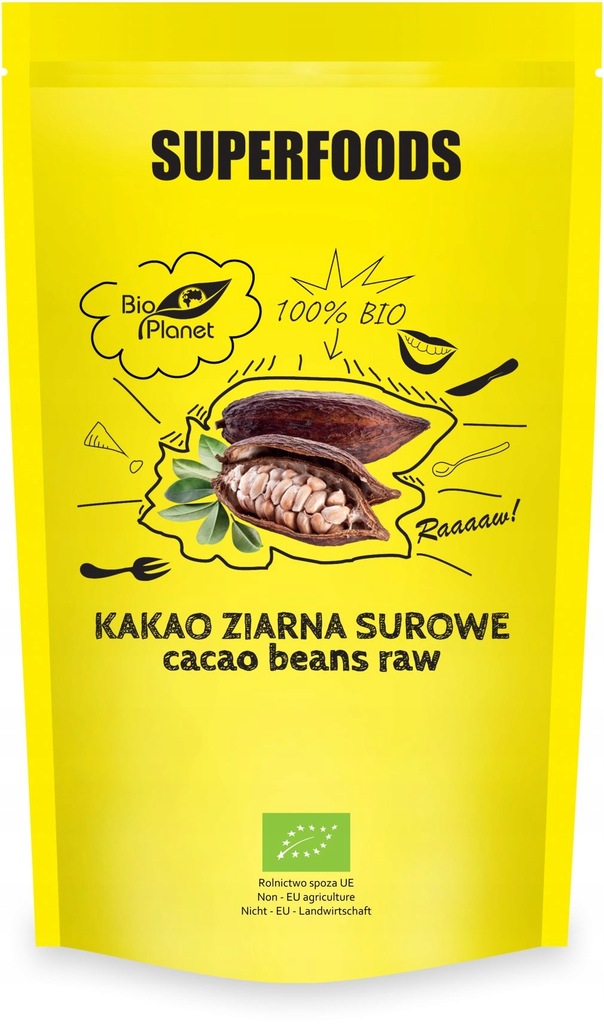 KAKAO ZIARNA SUROWE RAW BIO 200 g - BIO PLANET