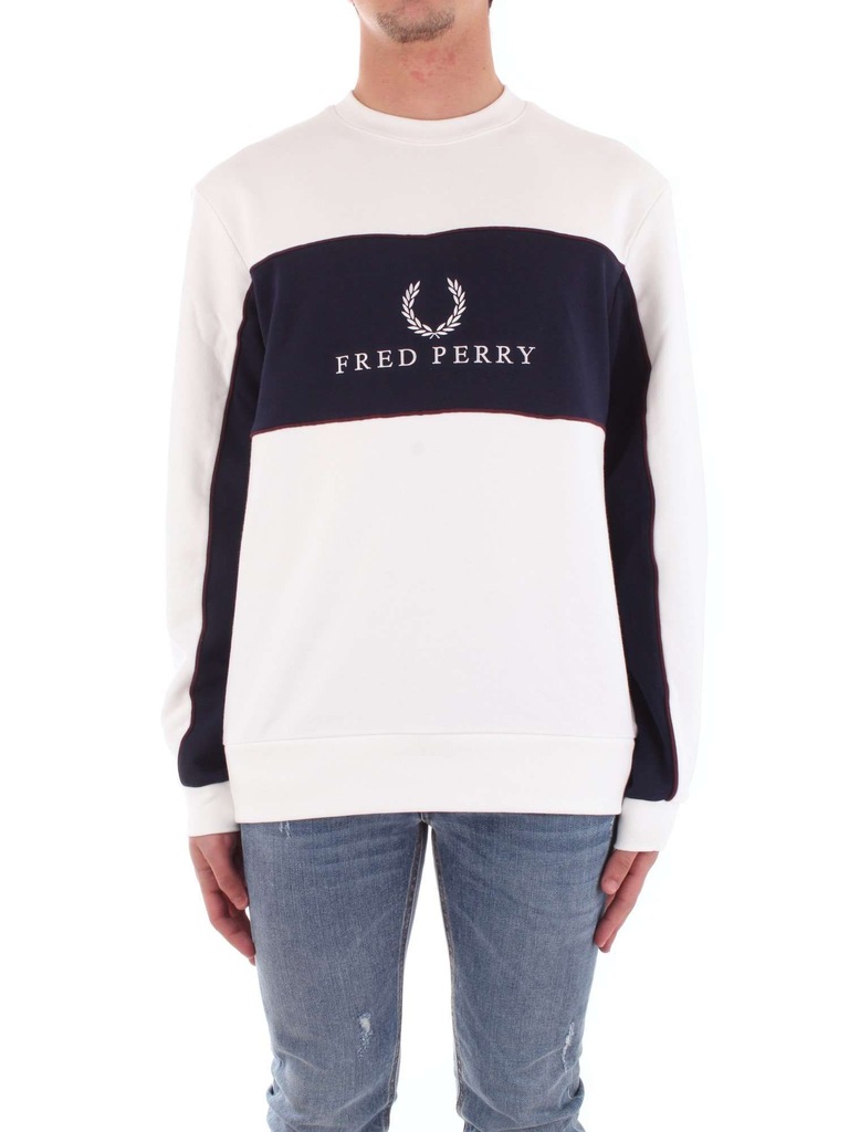 FRED PERRY MĘŻCZYZN BIAŁY BLUZY M INT