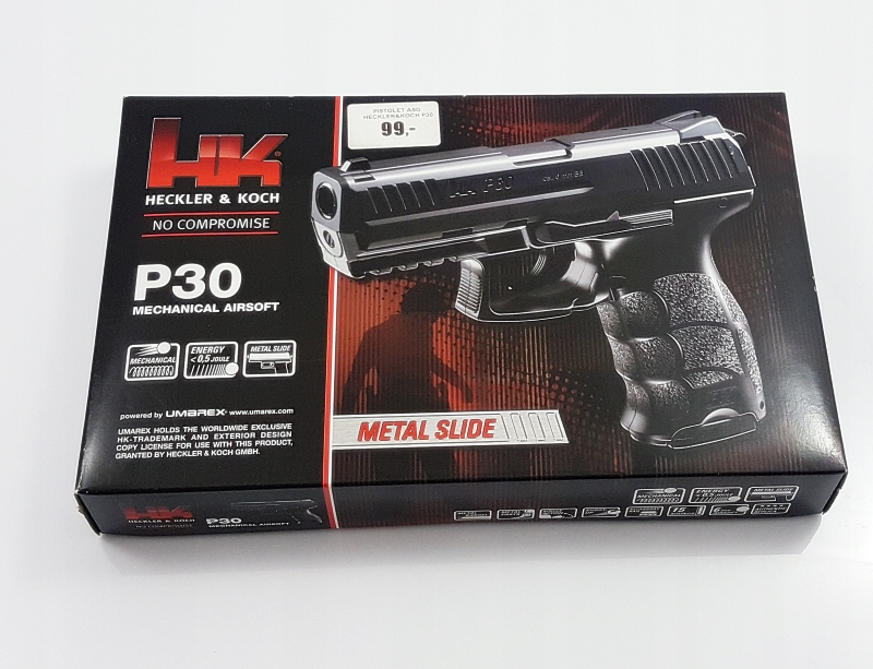 PISTOLET ASG HECKLER&KOCH P30 SPRING BLACK