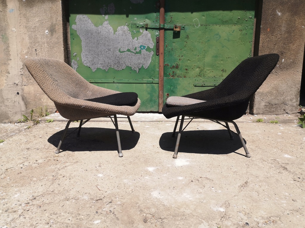 2 Fotele Vintage Design PRL Mid Century Space Age