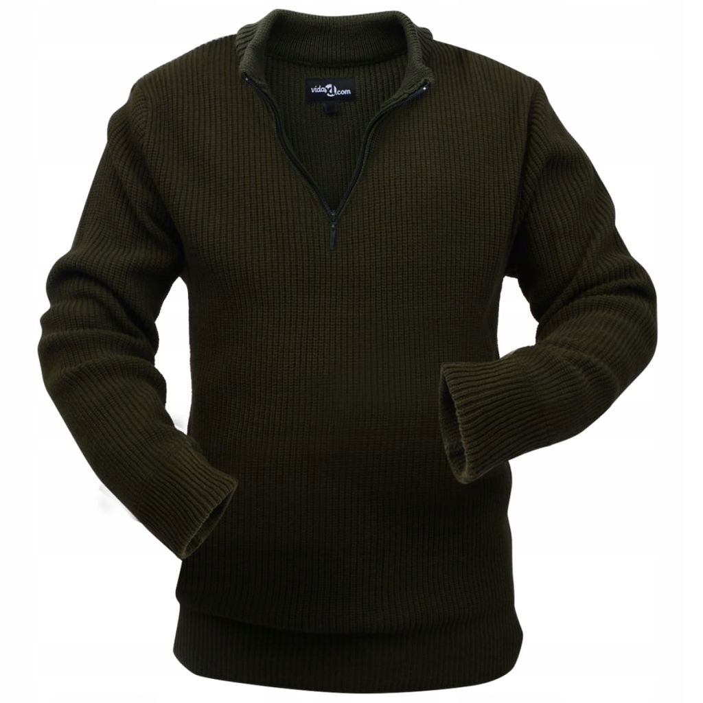 Sweter męski do pracy, ciemnozielony, rozmiar XL