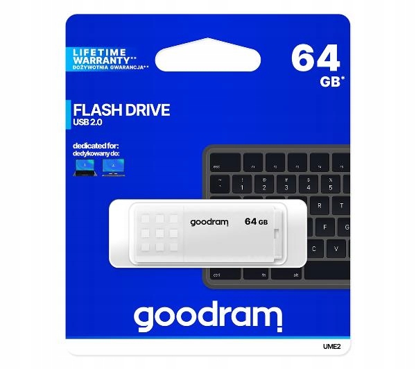 Купить GoodRam UME2 PenDrive 64 ГБ USB 2.0 флэш-накопитель белый: отзывы, фото, характеристики в интерне-магазине Aredi.ru