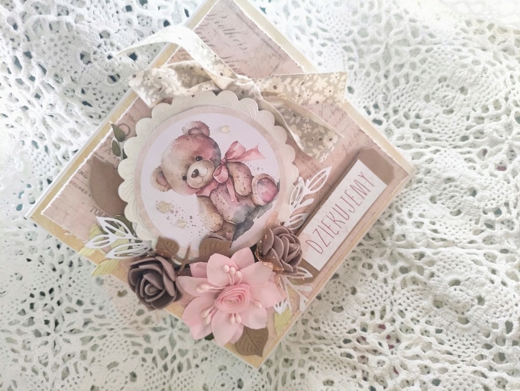 Kartka z misiem z napisem dziękujemy