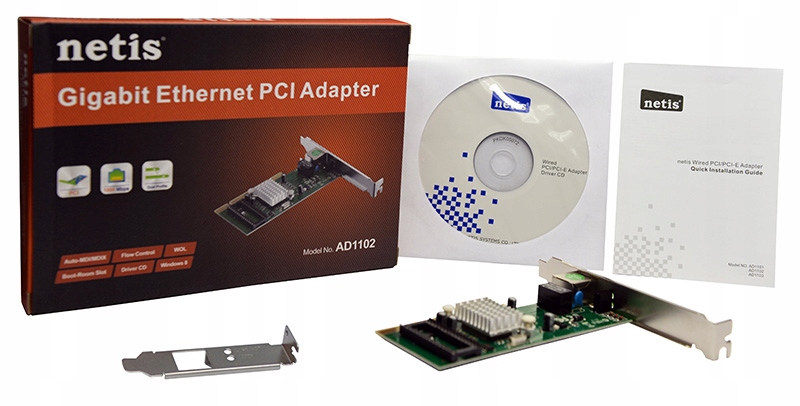 Купить PCI Gbit NETIS AD1102 + Низкопрофильная СЕТЕВАЯ КАРТА: отзывы, фото, характеристики в интерне-магазине Aredi.ru