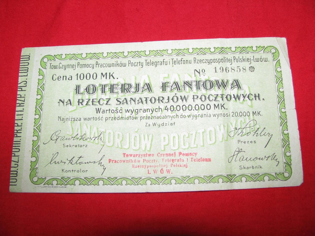 Loterja Fantowa pocztowa Lwów 1923
