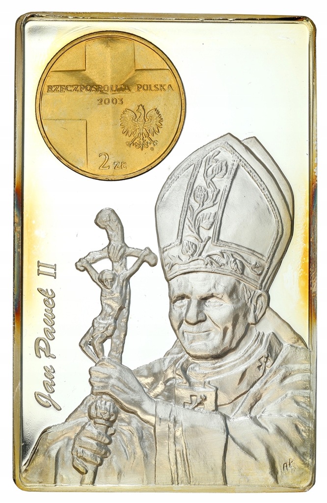 Medal - Jan Paweł II + moneta 2 zł 2003 - SREBRO 5 UNCJI