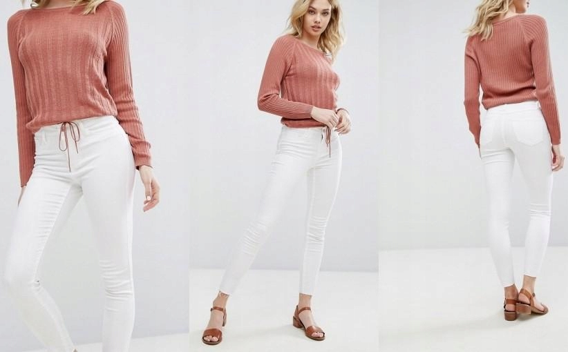 L05764 A05 VERO MODA JEANSY RURKI WHITE 30/32