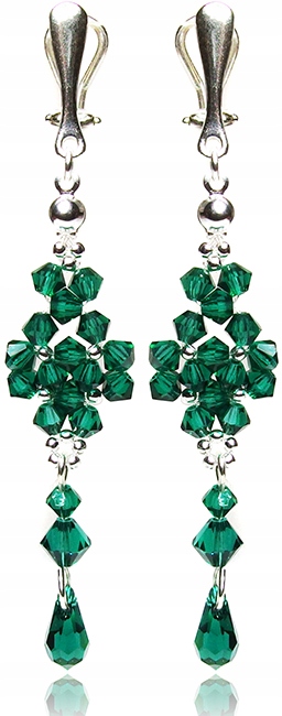 Klipsy z kryształów Elements Emerald zielone