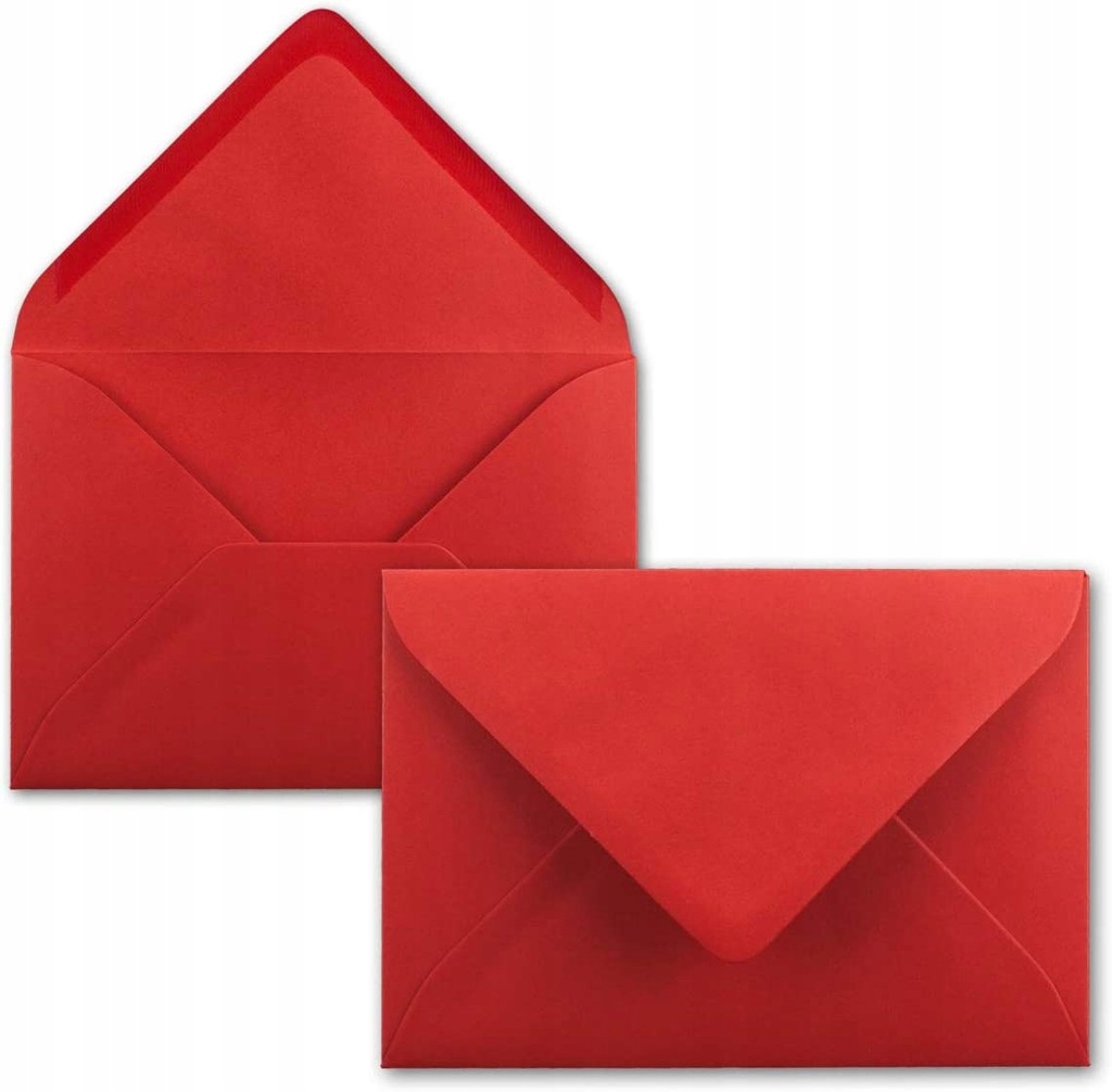 mini koperty, czerwone, 5,2 x 7,6 cm, z klejeniem