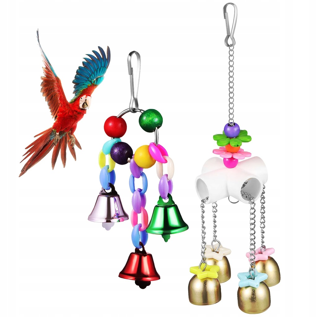 The Bell Toys Birds Parrot Hanging Swing 2 Pcs