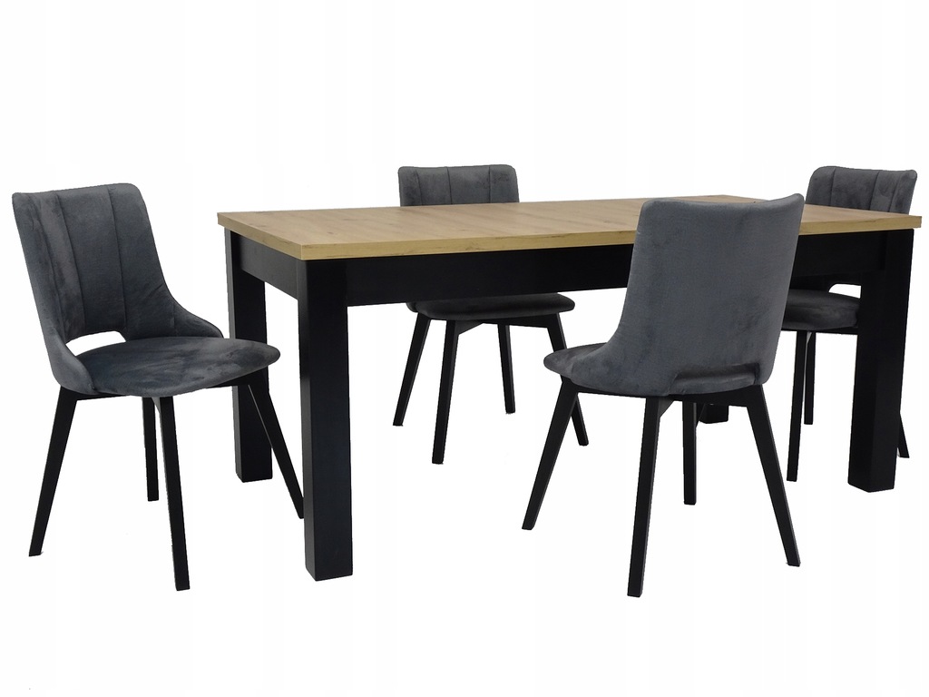 4 krzesła BELLA + stół S-18 90x170/250 ARTISAN