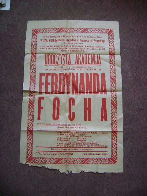 Sosnowiec - Oryginalny plakat 1929 Akademia Foch