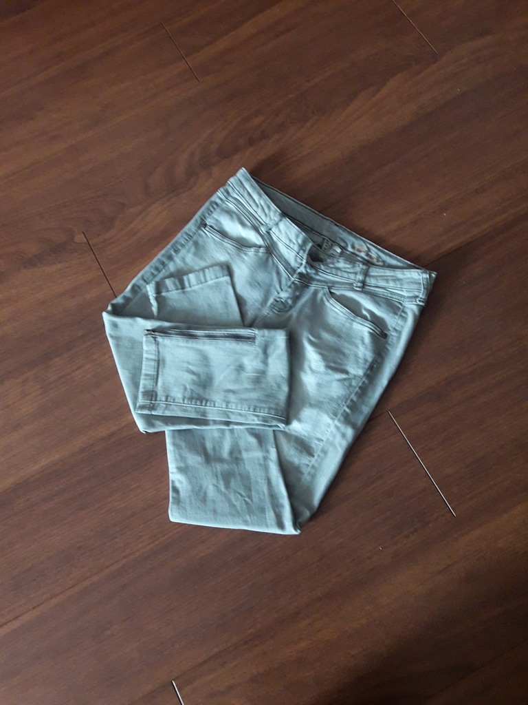 Spodnie rurki jeansowe r.XL Mango zamki na dole