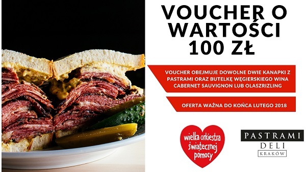 VOUCHER O WARTOŚCI 100 ZŁ DO PASTRAMI DELI KRAKÓW!