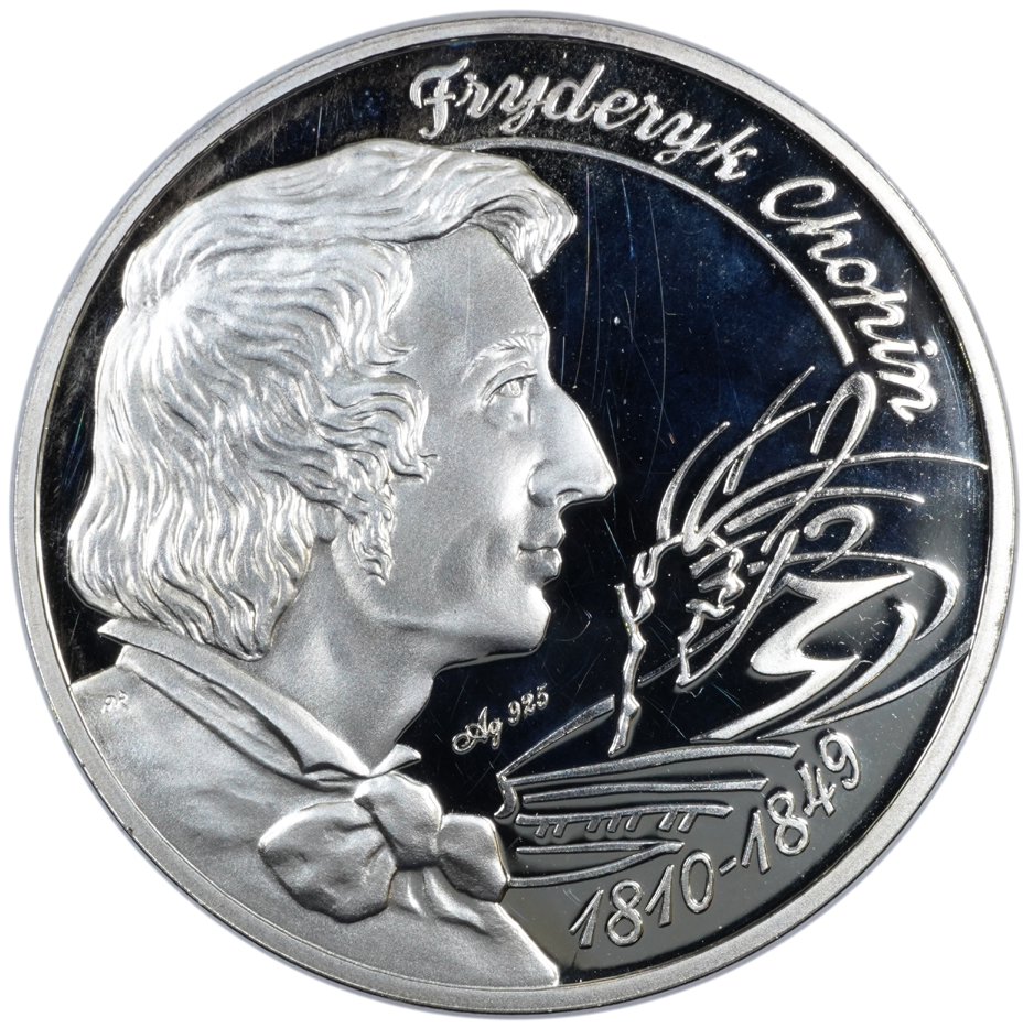 Medal Wielcy Polacy Fryderyk Chopin 1910 - 1849 Ag