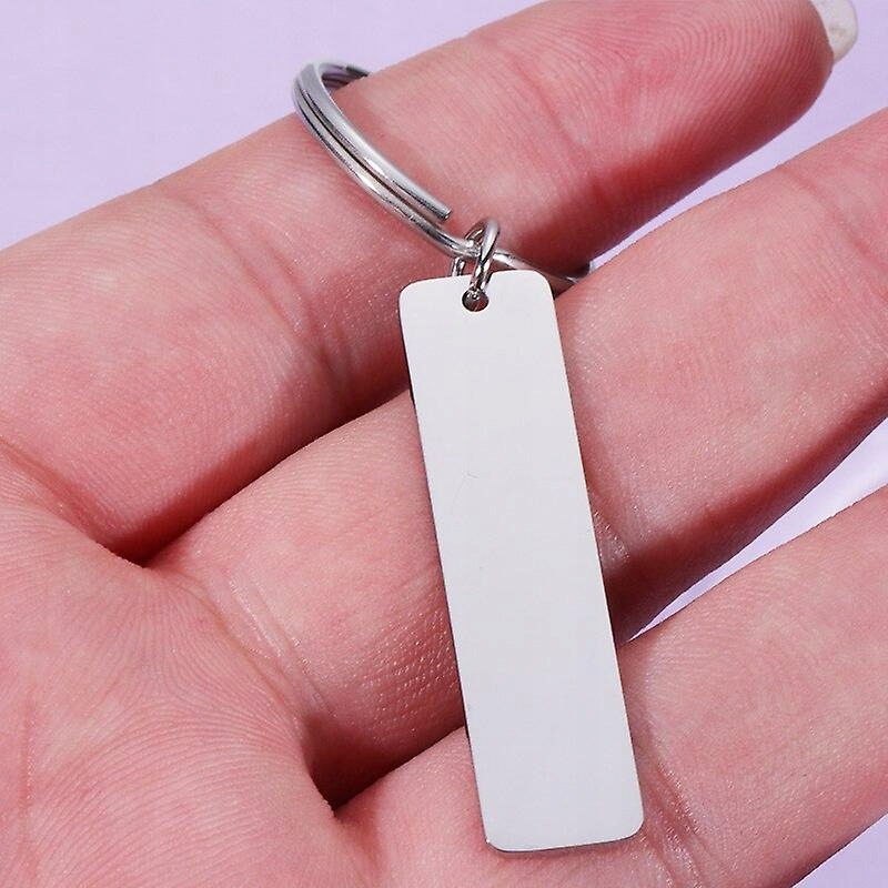 5pcs Strip Bar Keychain Stainless Steel Blank For