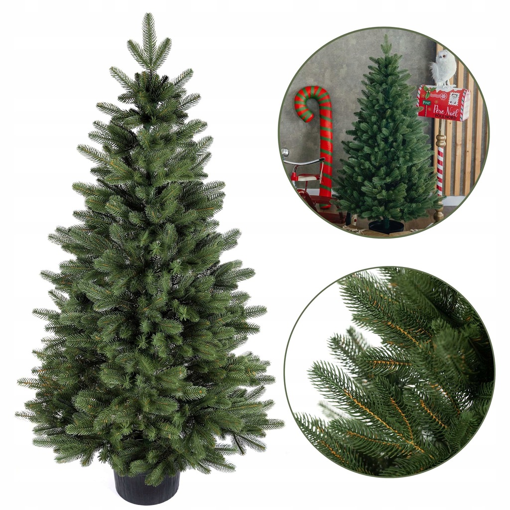 Sztuczna choinka świerk Skandynawski w donicy 140cm