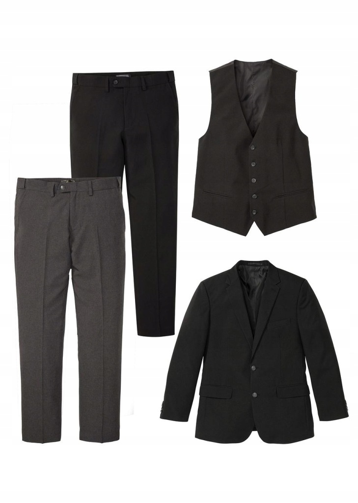 KAMIZELKA OD GARNITURU CZARNA 1X1D15 Bonprix 54