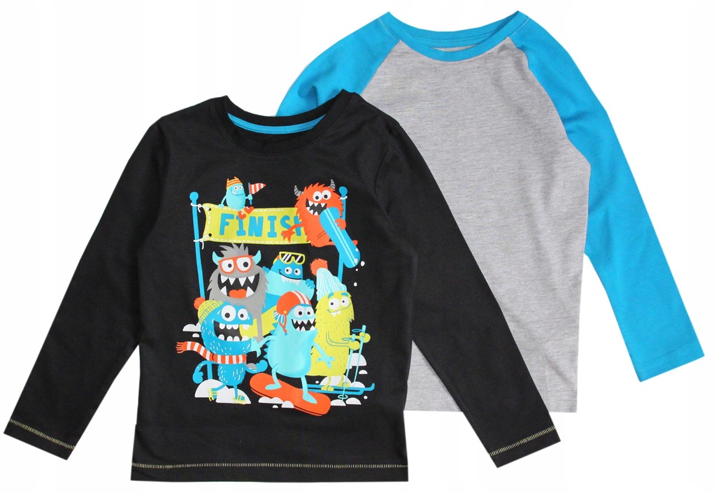 C&A 2 PACK NOWE BLUZKI T-SHIRT MONSTER 128