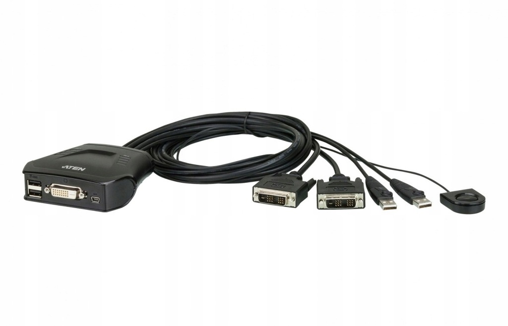 Przełącznik KVM z 2 portami USB DVI i zdalnym
